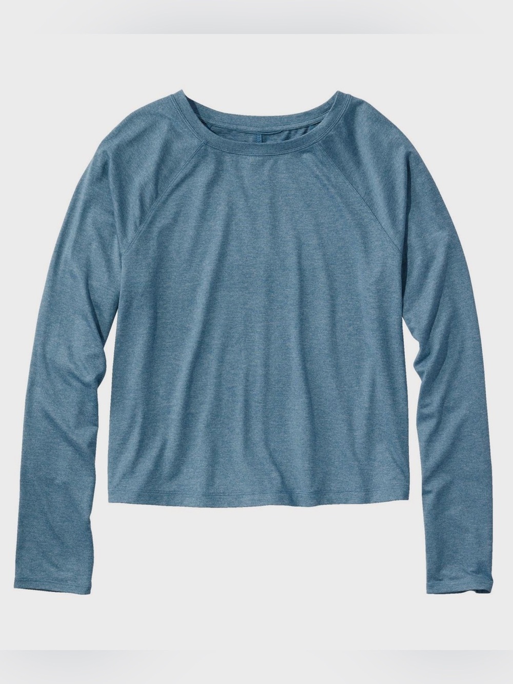 EUC LL Bean Womens Movement Long Sleeve 523746 Soft Breathable Heather Blue M